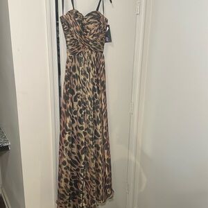 Neiman Marcus La Femme Leopard Print Dress